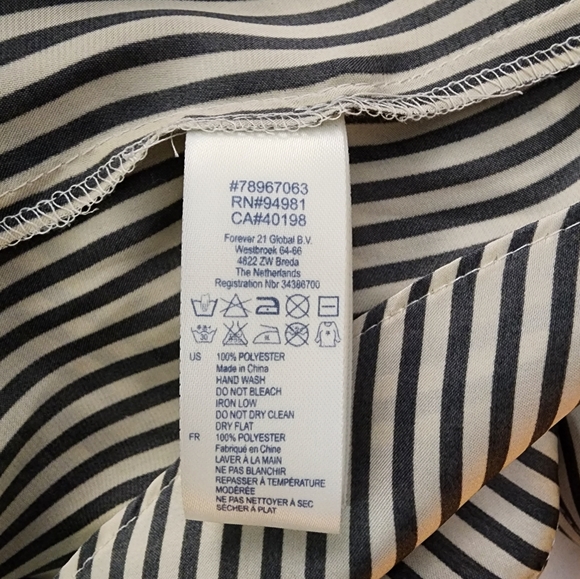 Blue/Cream Striped Silky Open Back Tank Top, Women's S - Picture 6 of 14